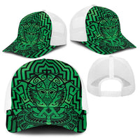 Basketball New Zealand Baseball Net Cap Green Maori Ta Moko Indigenous - Polynesian Pride
