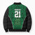 Custom Basketball New Zealand Bomber Puffer Jacket Green Maori Ta Moko Indigenous - Polynesian Pride