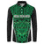 Custom Basketball New Zealand Button Sweatshirt Green Maori Ta Moko Indigenous - Polynesian Pride