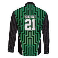 Custom Basketball New Zealand Family Matching Off Shoulder Maxi Dress and Hawaiian Shirt Green Maori Ta Moko Indigenous LT9 - Polynesian Pride