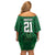 Custom Basketball New Zealand Family Matching Off Shoulder Short Dress and Hawaiian Shirt Green Maori Ta Moko Indigenous - Polynesian Pride