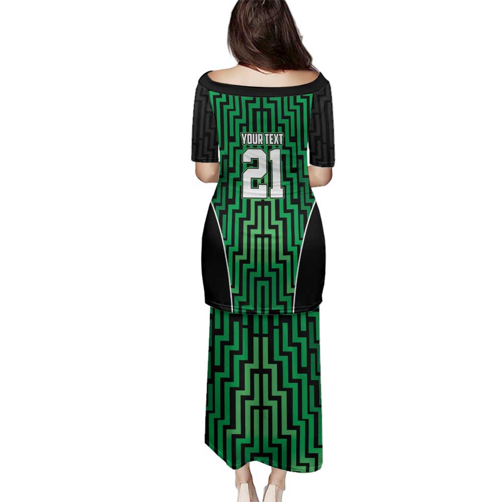 Custom Basketball New Zealand Family Matching Puletasi and Hawaiian Shirt Green Maori Ta Moko Indigenous LT9 - Polynesian Pride