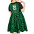 Custom Basketball New Zealand Kid Short Sleeve Dress Green Maori Ta Moko Indigenous - Polynesian Pride