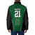 Custom Basketball New Zealand Padded Jacket Green Maori Ta Moko Indigenous - Polynesian Pride