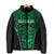 Custom Basketball New Zealand Padded Jacket Green Maori Ta Moko Indigenous - Polynesian Pride