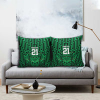 Custom Basketball New Zealand Pillow Cover Green Maori Ta Moko Indigenous - Polynesian Pride