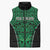 Custom Basketball New Zealand Sleeveless Puffer Jacket Green Maori Ta Moko Indigenous - Polynesian Pride