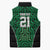 Custom Basketball New Zealand Sleeveless Puffer Jacket Green Maori Ta Moko Indigenous - Polynesian Pride