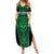 Custom Basketball New Zealand Summer Maxi Dress Green Maori Ta Moko Indigenous - Polynesian Pride