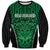 Custom Basketball New Zealand Sweatshirt Green Maori Ta Moko Indigenous - Polynesian Pride