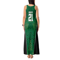 Custom Basketball New Zealand Tank Maxi Dress Green Maori Ta Moko Indigenous - Polynesian Pride