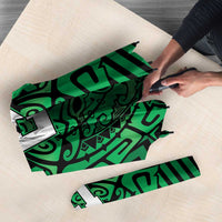 Custom Basketball New Zealand Umbrella Green Maori Ta Moko Indigenous - Polynesian Pride