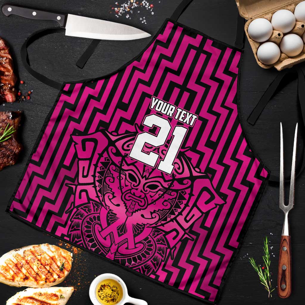 Custom Basketball New Zealand Apron Pink Maori Ta Moko Indigenous - Polynesian Pride