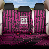 Custom Basketball New Zealand Back Car Seat Cover Pink Maori Ta Moko Indigenous - Polynesian Pride