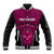Custom Basketball New Zealand Baseball Jacket Pink Maori Ta Moko Indigenous - Polynesian Pride
