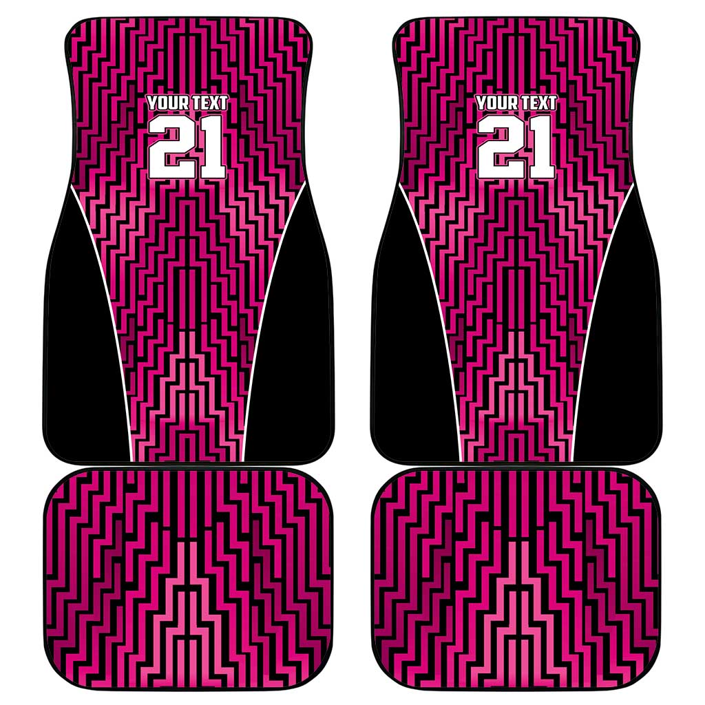Custom Basketball New Zealand Car Mats Pink Maori Ta Moko Indigenous - Polynesian Pride