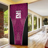 Custom Basketball New Zealand Door Cover Pink Maori Ta Moko Indigenous - Polynesian Pride