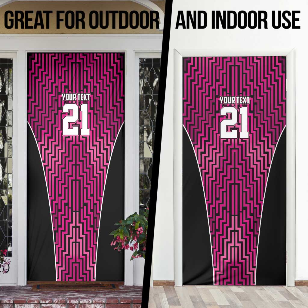 Custom Basketball New Zealand Door Cover Pink Maori Ta Moko Indigenous - Polynesian Pride