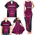 Custom Basketball New Zealand Family Matching Tank Maxi Dress and Hawaiian Shirt Pink Maori Ta Moko Indigenous - Polynesian Pride