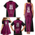 Custom Basketball New Zealand Family Matching Tank Maxi Dress and Hawaiian Shirt Pink Maori Ta Moko Indigenous - Polynesian Pride