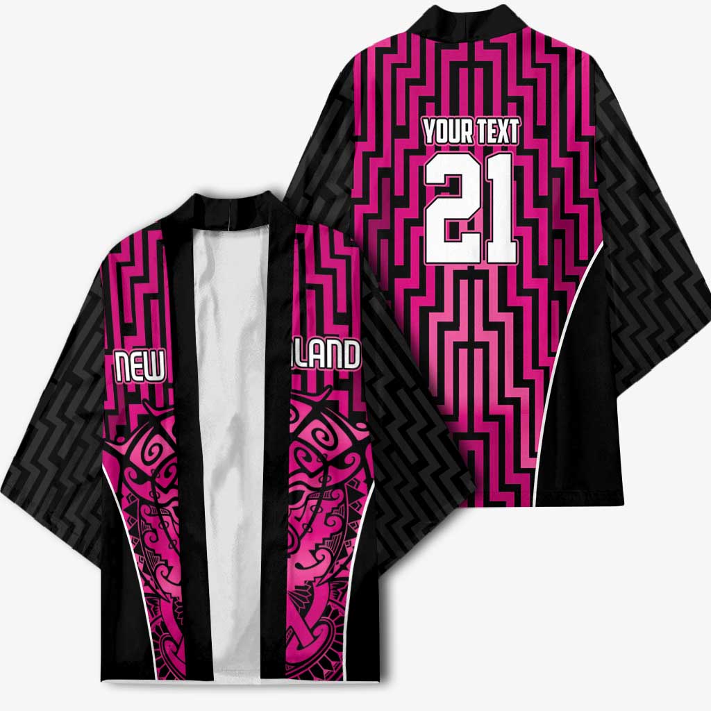 Custom Basketball New Zealand Kimono Pink Maori Ta Moko Indigenous - Polynesian Pride