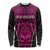 Custom Basketball New Zealand Long Sleeve Shirt Pink Maori Ta Moko Indigenous - Polynesian Pride