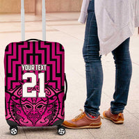 Custom Basketball New Zealand Luggage Cover Pink Maori Ta Moko Indigenous - Polynesian Pride