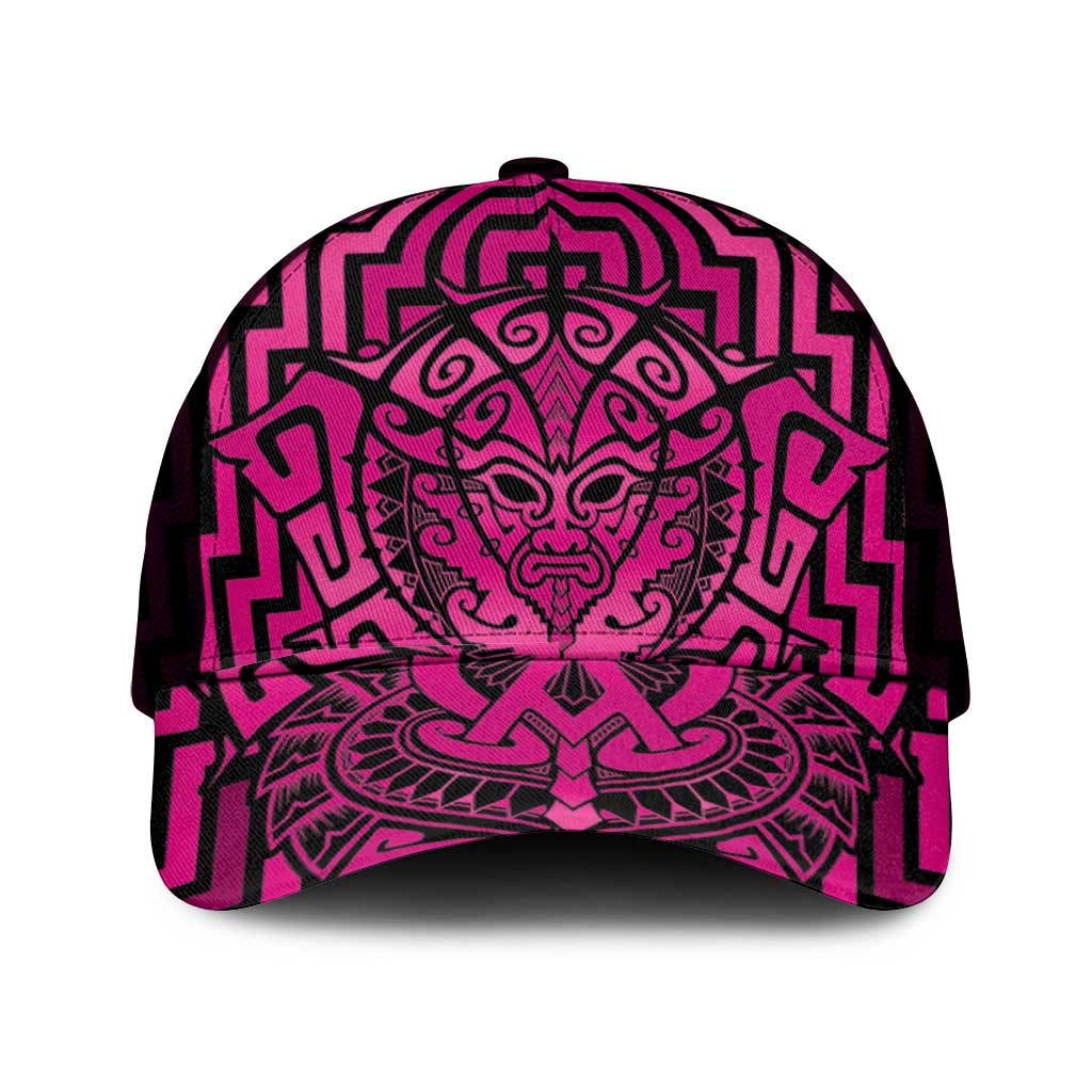 Basketball New Zealand Mesh Trucker Cap Pink Maori Ta Moko Indigenous - Polynesian Pride