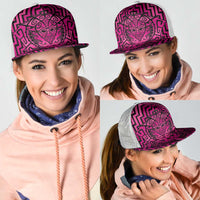 Basketball New Zealand Mesh Trucker Cap Pink Maori Ta Moko Indigenous - Polynesian Pride
