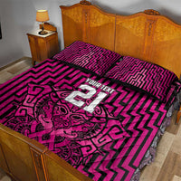 Custom Basketball New Zealand Quilt Bed Set Pink Maori Ta Moko Indigenous - Polynesian Pride