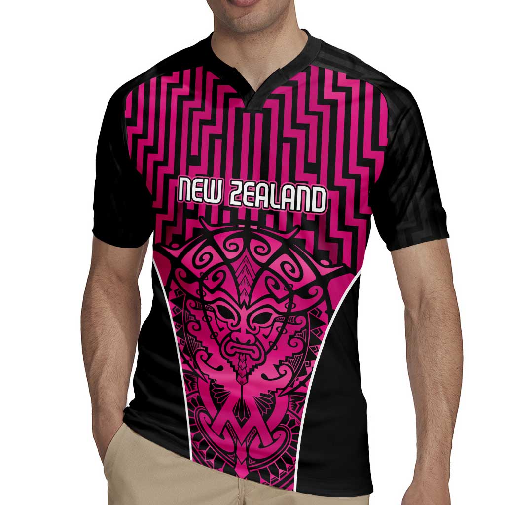 Custom Basketball New Zealand Rugby Jersey Pink Maori Ta Moko Indigenous - Polynesian Pride