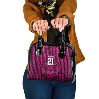 Custom Basketball New Zealand Shoulder Handbag Pink Maori Ta Moko Indigenous - Polynesian Pride