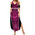 Custom Basketball New Zealand Summer Maxi Dress Pink Maori Ta Moko Indigenous - Polynesian Pride