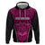 Custom Basketball New Zealand Zip Hoodie Pink Maori Ta Moko Indigenous - Polynesian Pride