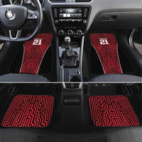 Custom Basketball New Zealand Car Mats Red Maori Ta Moko Indigenous - Polynesian Pride