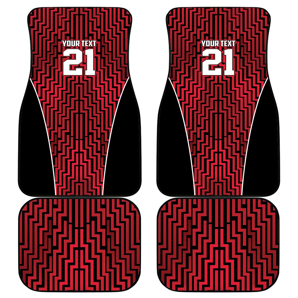 Custom Basketball New Zealand Car Mats Red Maori Ta Moko Indigenous - Polynesian Pride