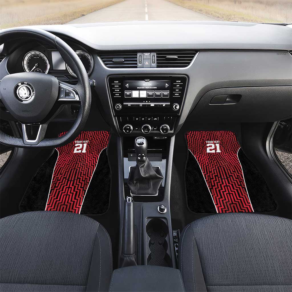 Custom Basketball New Zealand Car Mats Red Maori Ta Moko Indigenous - Polynesian Pride