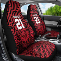 Custom Basketball New Zealand Car Seat Cover Red Maori Ta Moko Indigenous - Polynesian Pride