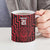 Custom Basketball New Zealand Ceramic Mug Red Maori Ta Moko Indigenous - Polynesian Pride