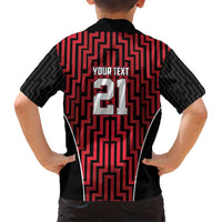 Custom Basketball New Zealand Family Matching Long Sleeve Bodycon Dress and Hawaiian Shirt Red Maori Ta Moko Indigenous LT9 - Polynesian Pride