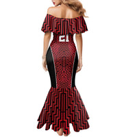 Custom Basketball New Zealand Family Matching Mermaid Dress and Hawaiian Shirt Red Maori Ta Moko Indigenous LT9 - Polynesian Pride