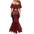 Custom Basketball New Zealand Mermaid Dress Red Maori Ta Moko Indigenous - Polynesian Pride