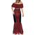 Custom Basketball New Zealand Mermaid Dress Red Maori Ta Moko Indigenous - Polynesian Pride