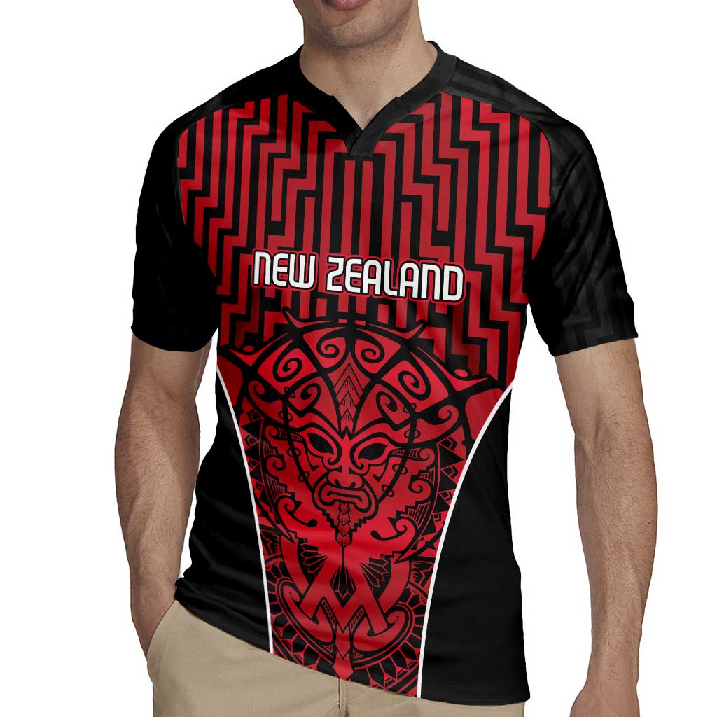 Custom Basketball New Zealand Rugby Jersey Red Maori Ta Moko Indigenous - Polynesian Pride