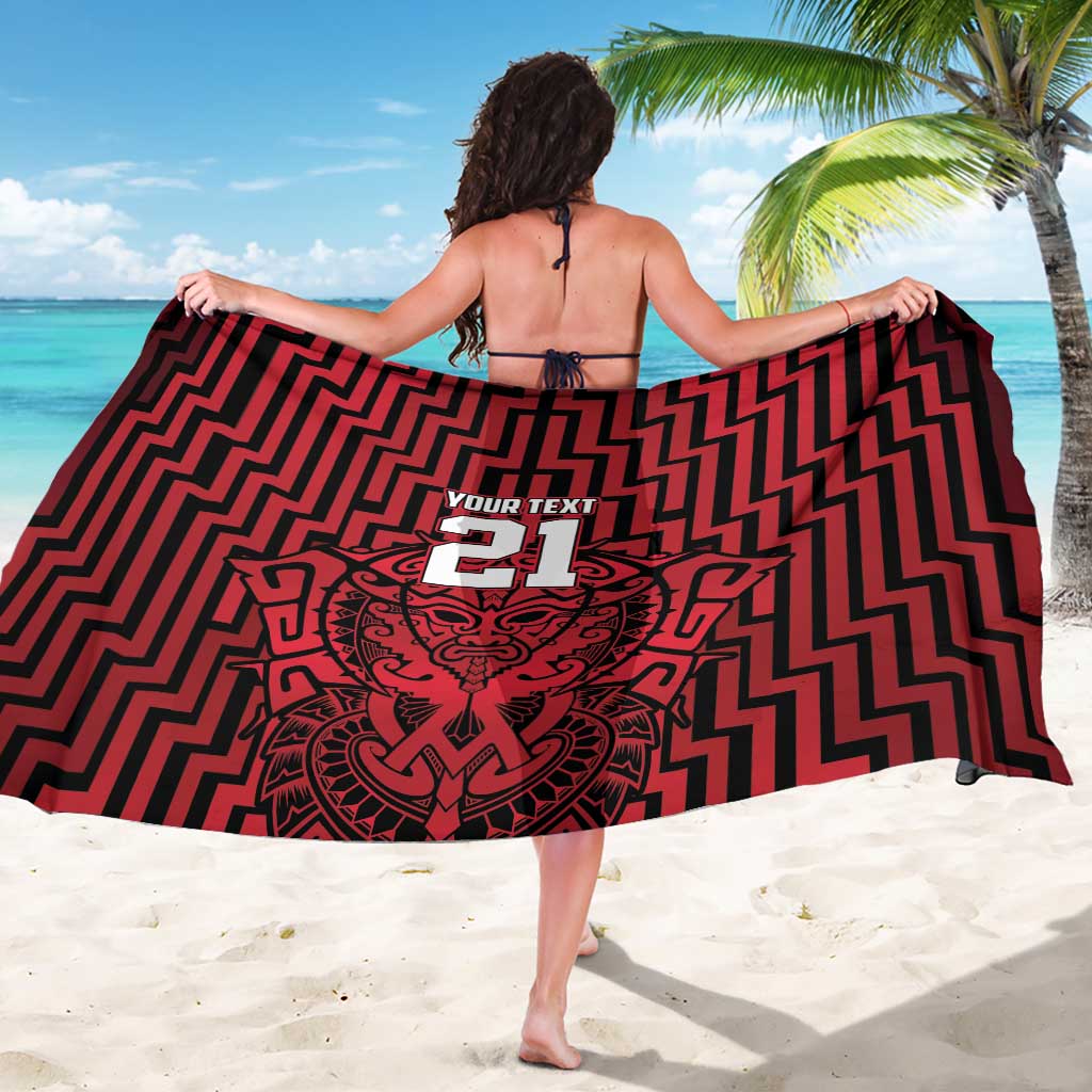 Custom Basketball New Zealand Sarong Red Maori Ta Moko Indigenous - Polynesian Pride
