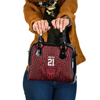 Custom Basketball New Zealand Shoulder Handbag Red Maori Ta Moko Indigenous - Polynesian Pride
