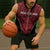 Custom Basketball New Zealand Sleeveless Zip Hoodie Red Maori Ta Moko Indigenous - Polynesian Pride