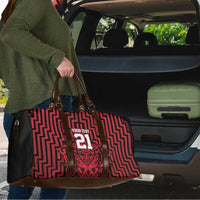 Custom Basketball New Zealand Travel Bag Red Maori Ta Moko Indigenous - Polynesian Pride