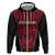 Custom Basketball New Zealand Zip Hoodie Red Maori Ta Moko Indigenous - Polynesian Pride