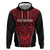 Custom Basketball New Zealand Zip Hoodie Red Maori Ta Moko Indigenous - Polynesian Pride